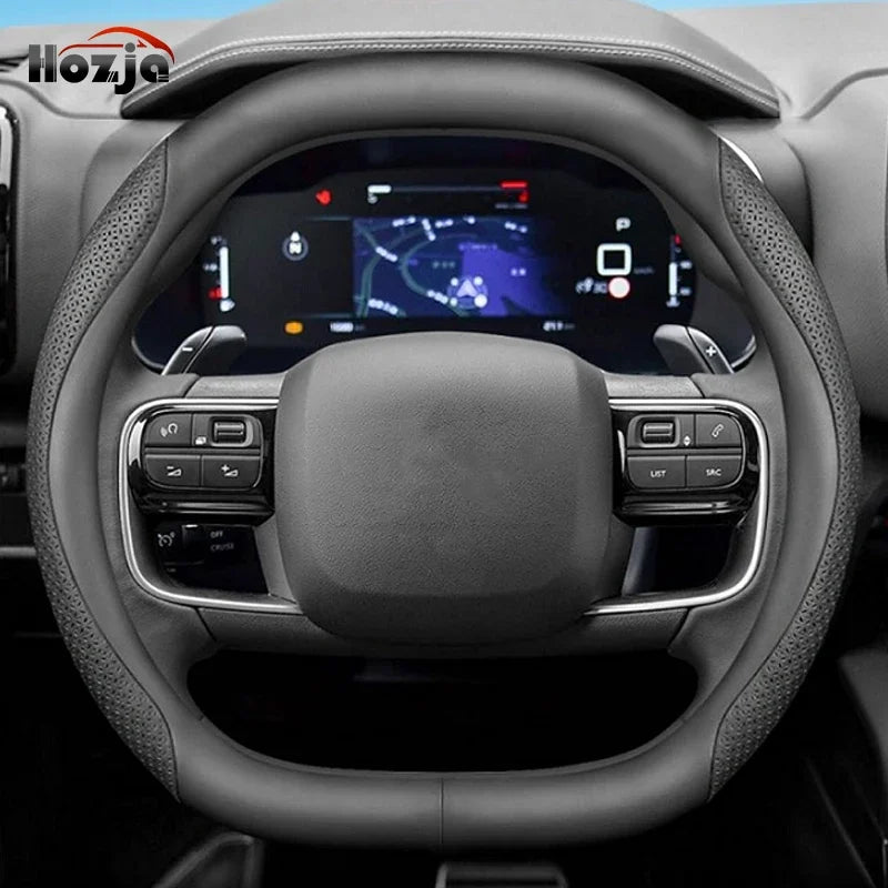 Leather car steering wheel cover suitable for Kia Sportage GT-Line RHD, K5 GT-Line RHD, EV6 RHD, EV9 RHD, Carnival RHD K4 RHD
