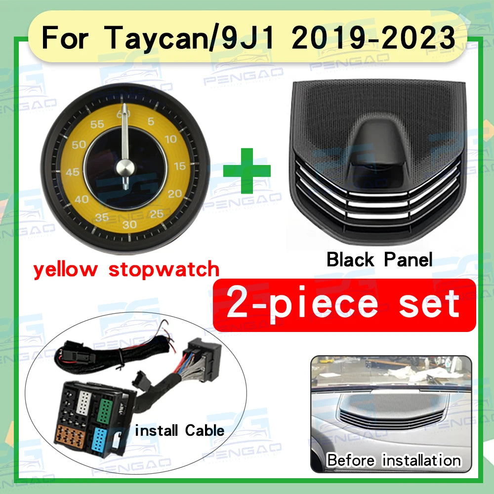 Car stopwatch clock cover For Porsche taycan 9J1stopwatch compass clock 718 instrument panel stopwatch cover electronic