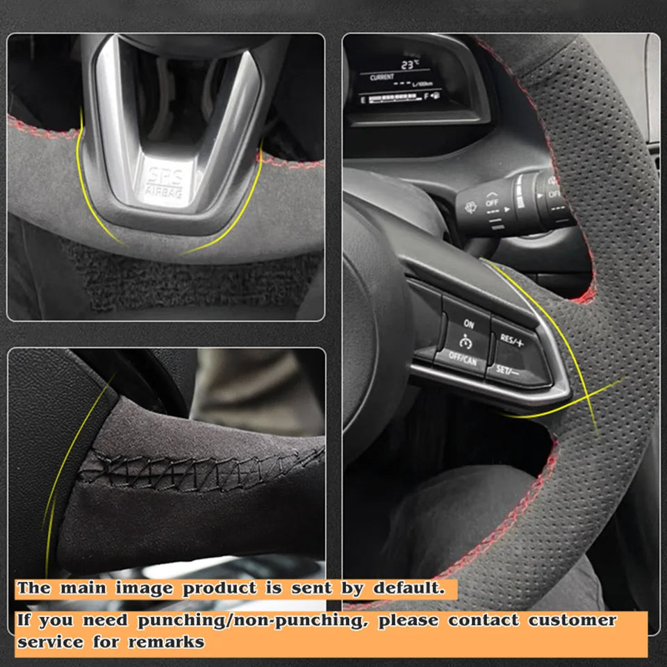 Custom Steering Wheel Cover Suede Carbon Fiber 100% Fit For Infiniti FX FX35 FX37 FX50 QX70 Nissan Juke Maxima 370Z Sentra SV