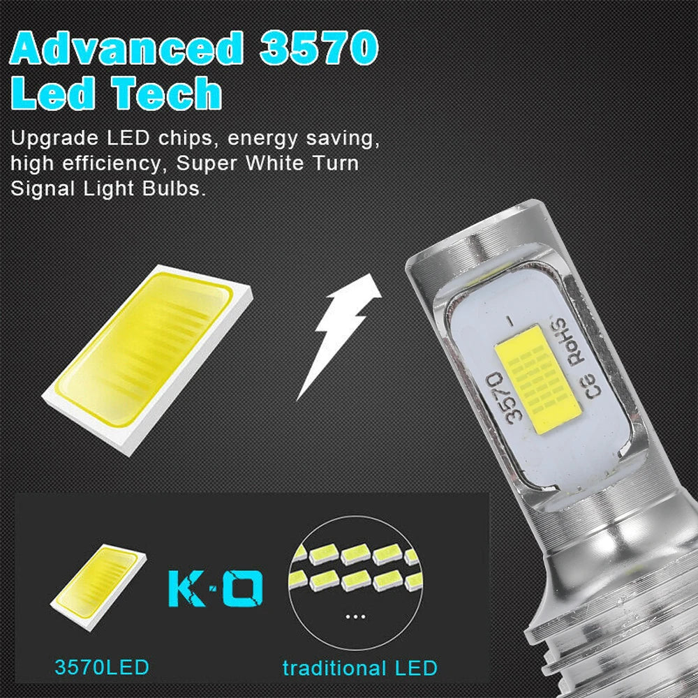 Kit Lâmpada LED H7/H4 4 Peças - Farol Alto/Baixo Branco 6000K, Amarelo 3000K, Azul Gelo 12000K