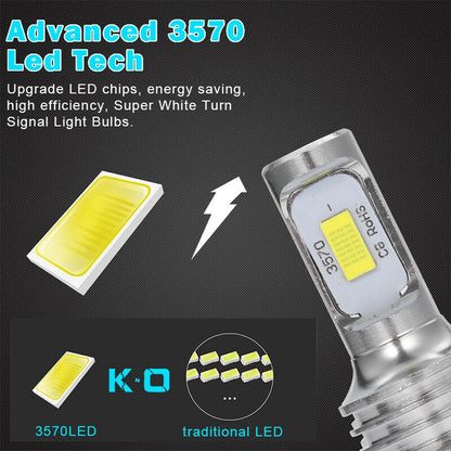Kit Lâmpada LED H7/H4 4 Peças - Farol Alto/Baixo Branco 6000K, Amarelo 3000K, Azul Gelo 12000K