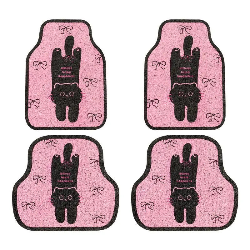 Universal Car Floor Mats Cute Women Driver Side Auto Foot Pad Non Slip Durable Carpet