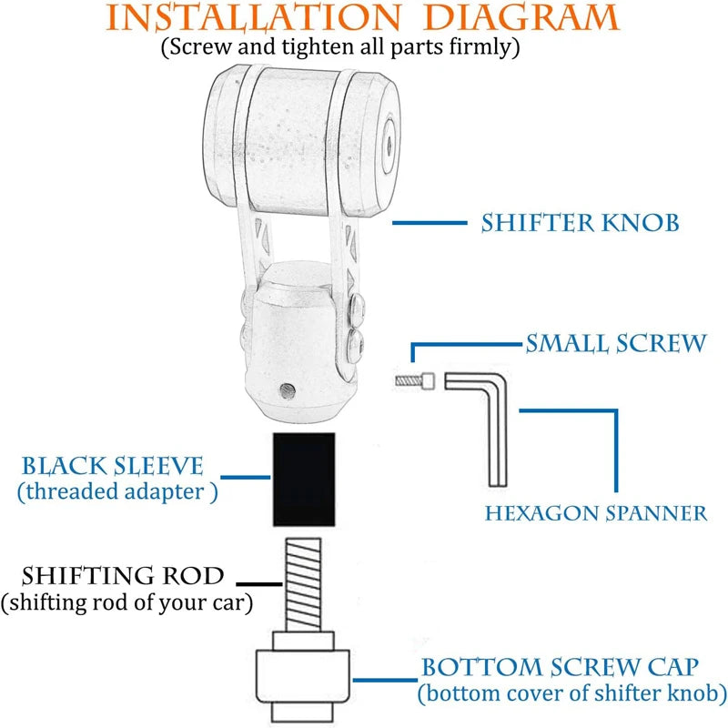 Shift Knob T-Shaped Car Gear Shifter Knob Aluminum Shift Stick Lever Knob for Most Manual Automatic Vehicles