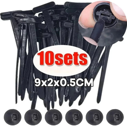 Universal Nylon Cable Tie Buckle Auto Fastener Screw Replacement Clip Car Fender Trunk Engine Guard Panel Wire Management Secure