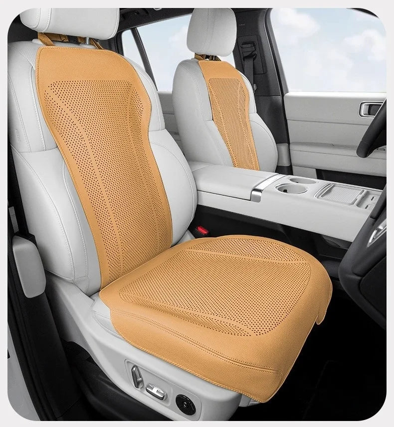 Breathable Leather Car Seat Cover Universal Front Seat Protection Cushion Luxury Car Interior Backrest Support Mat Accessories