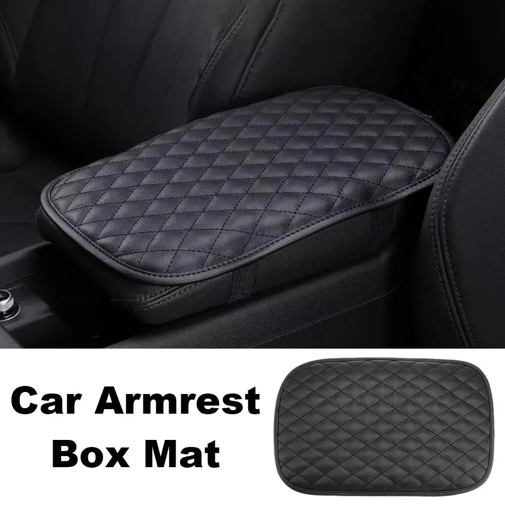 Universal Car Armrest Pad, Center Console Armrest Cover Cushion, PU Leather interior Protective Mat for Most Vehicles Auto Acces