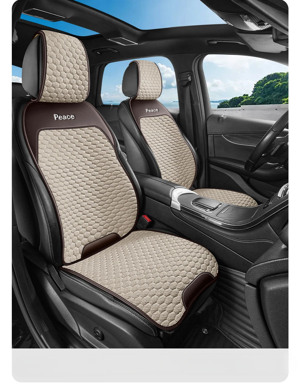 Breathable Linen Car Seat Cushion Comfortable and Wearable Car Seat Cover Universal Fits Most Cars - 1 Unit