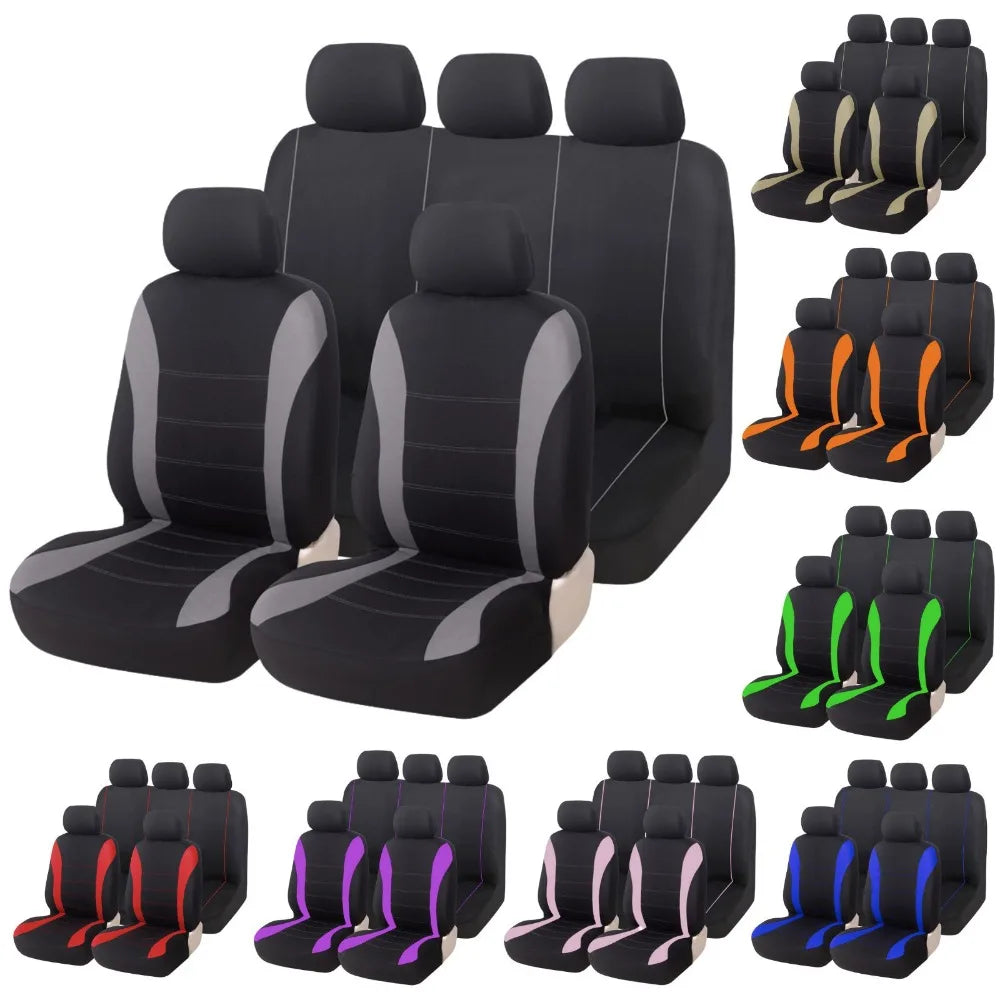 Universal Full Set Car Seat Covers Polyester & Jacquard Fabric, Airbag Compatible, Universal for Most Cars, SUVs, and Trucks