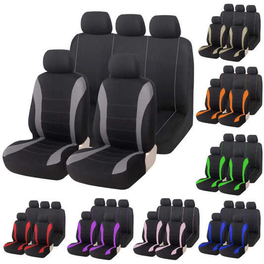 Universal Full Set Car Seat Covers Polyester & Jacquard Fabric, Airbag Compatible, Universal for Most Cars, SUVs, and Trucks