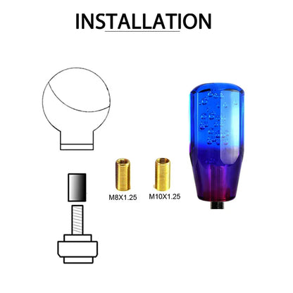 10/15/20cm Blue Purple Shift Knob Crystal Transparent Gear Shift Knob Car Modification Universal Manual Automatic Shift Knob