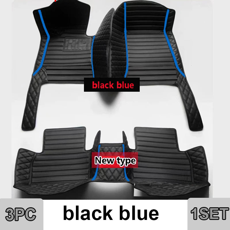 Car Mats Floor For Peugeot 5008 P87 2017~2023 7seat Luxury Leather Mat Car Floor Mats Universal Waterproof Cocho Car Accessories