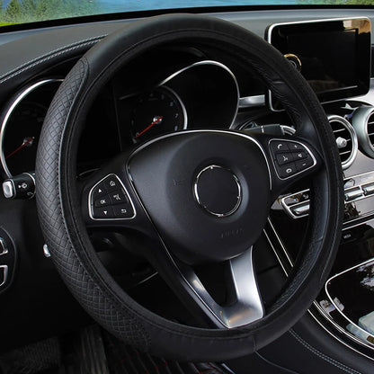 SEAMETAL 37-39CM Steering Wheel Cover Anti Slip Breathable Steering Cover Universal Microfiber Leather Steer Wheel Protector