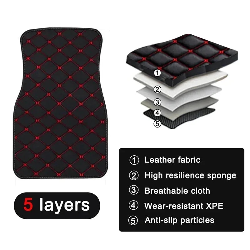 4 pcs Waterproof Leather Car Floor Mats Universal Auto Foot Pad Protector Automobile Interior Carpet Accessories Interior