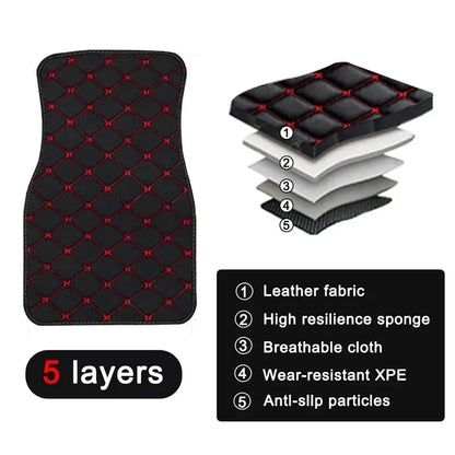 4 pcs Waterproof Leather Car Floor Mats Universal Auto Foot Pad Protector Automobile Interior Carpet Accessories Interior