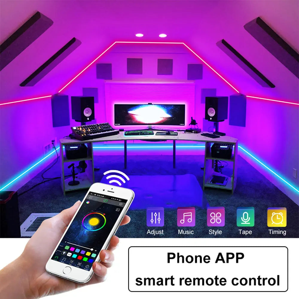 RGB 5050 Led Strip Lights Smart Home TV USB Wall Lamps Ramadan Decoration 2023 Bedroom Closets Aesthetic Room Decor Night Light