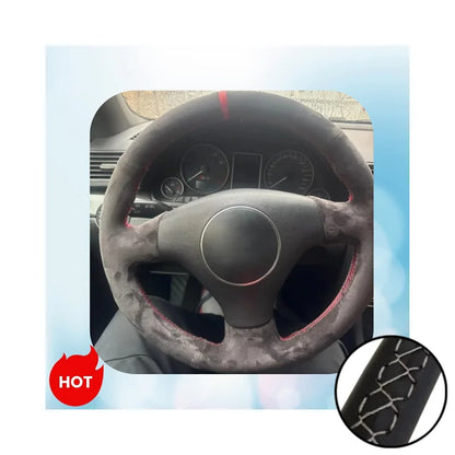 Car Steering Wheel Cover Suede Leather Steering Wrap Cover For Audi A2 8Z A3 8L Sportback A4 B6 Avant A6 C5 A8 D2 TT 8N S3
