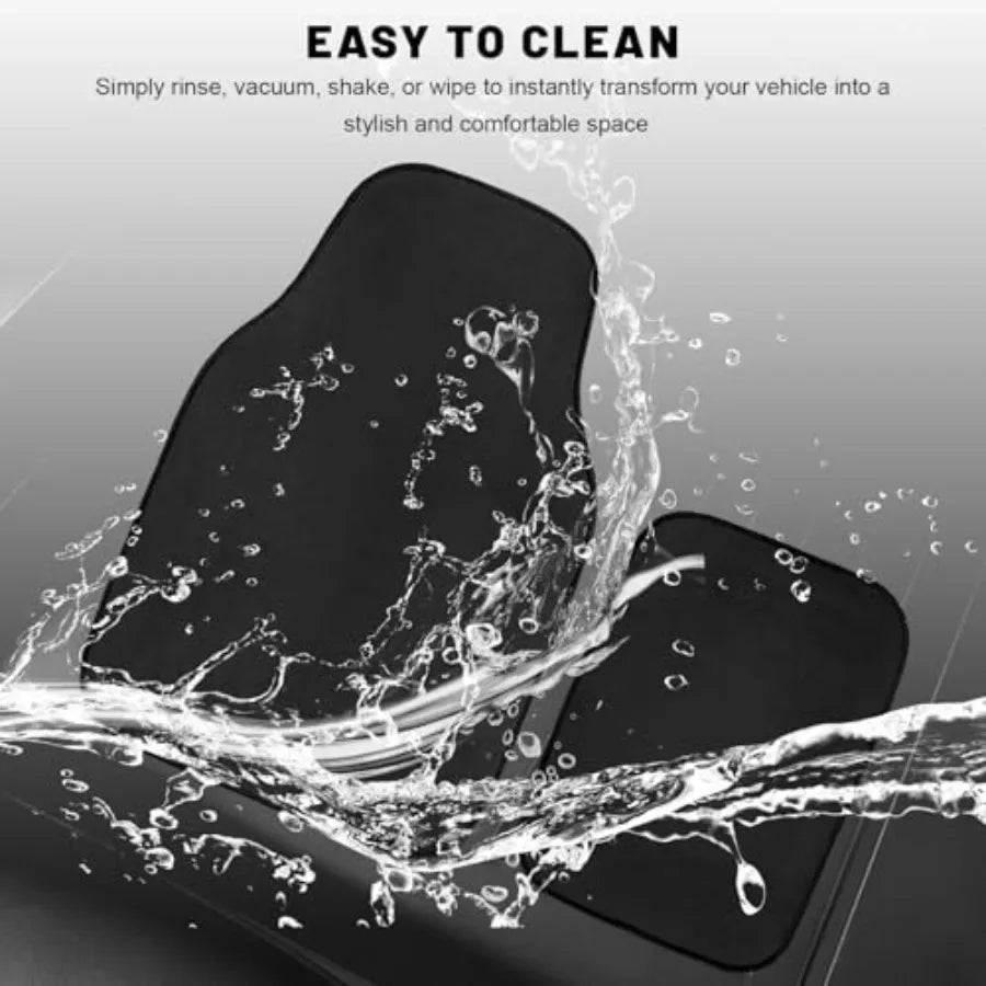 Car Floor Mats, Waterproof Auto Front and Rear Carpet Mat with Anti-Slip Backing, Stylish Vehicle Rug Floor Mats Universal