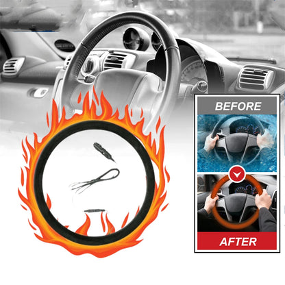 Winter Handle Cover Heated steering Wheel Cover 38cm Universal Warm Suede Car Steering Wheel Cover