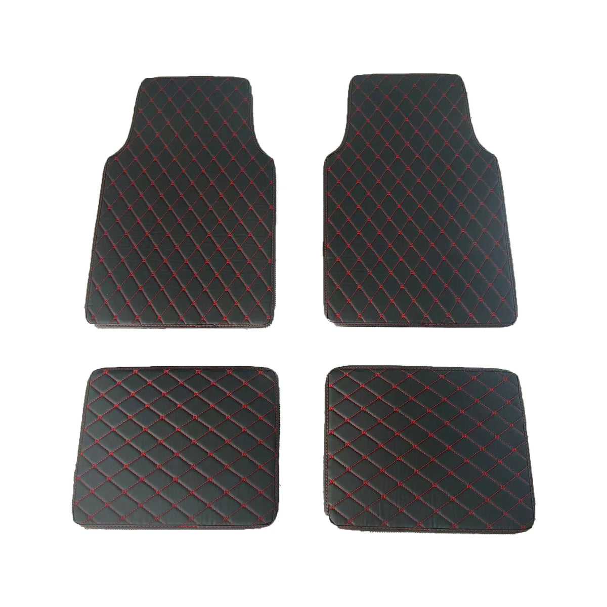 Car Floor Mats 4PCS Universal PU Leather Waterproof Auto Foot Pad Protector Carpet Front and Rear Mats Set Auto Accessories
