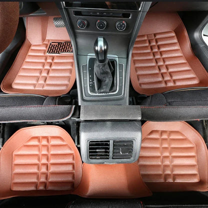 Universal PU Leather Car Floor Mats - 5-Piece Full Set Anti-Slip Vehicle Foot Rugs All-Weather Protection Fits Duster Tool Amagi