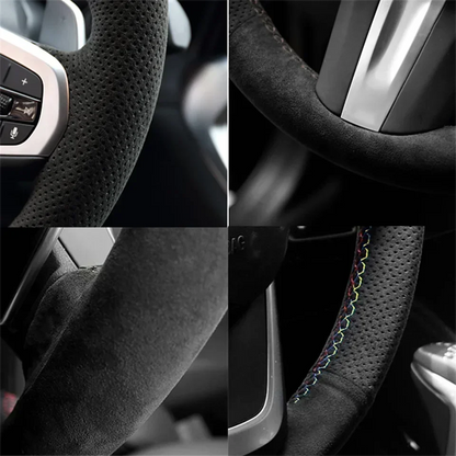 Car Steering Wheel Cover Suede Leather Steering Wrap Cover For Audi A2 8Z A3 8L Sportback A4 B6 Avant A6 C5 A8 D2 TT 8N S3