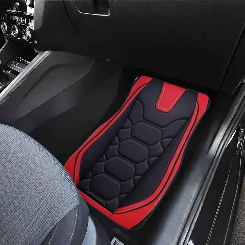 4pcs Universal Waterproof Car Floor Mats - Perfect for Front & Rear Vehicles - Polyester Fiber Non-slip Car Carpet Accessories