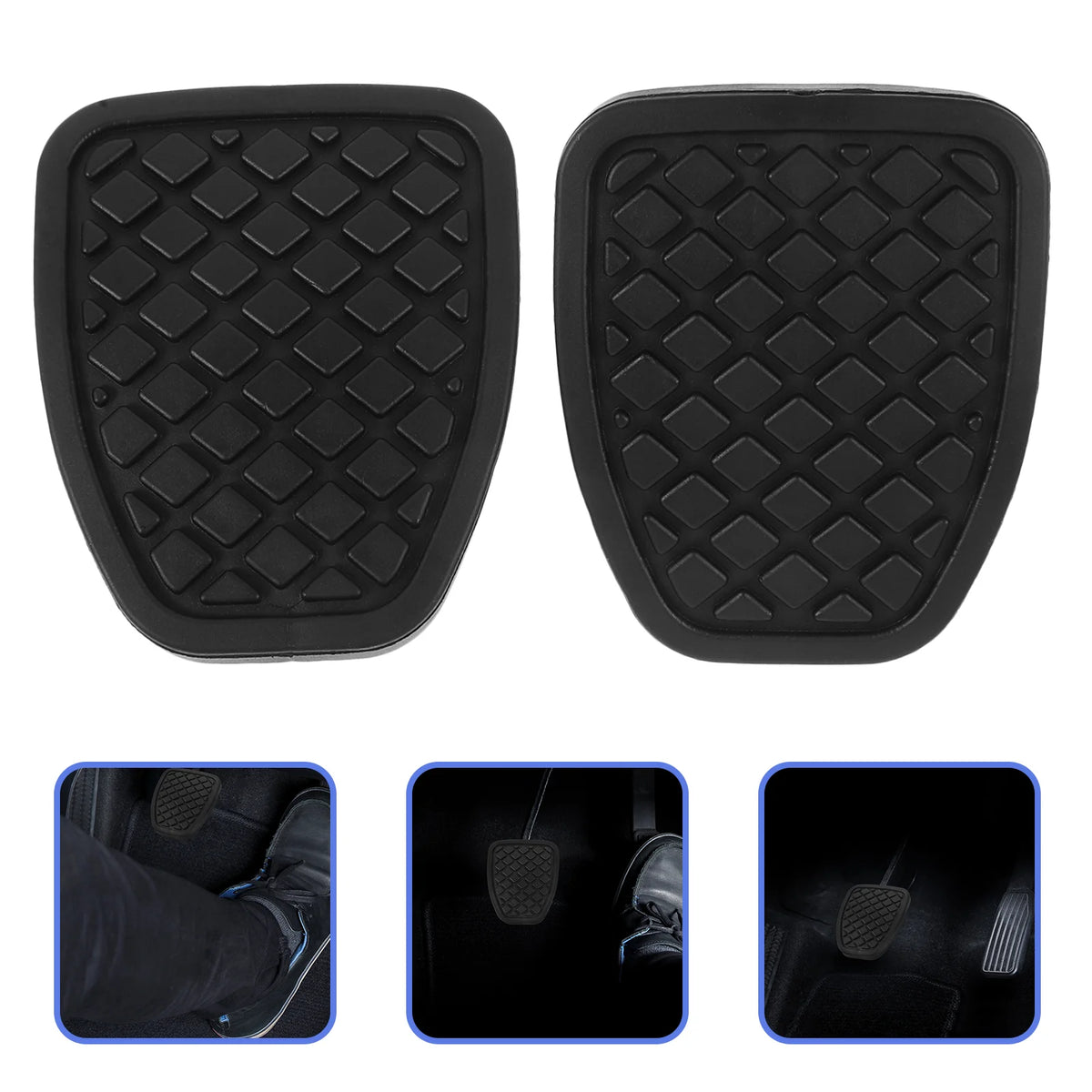 2pcs Car Clutch Pedal Pads Brake Rubber Covers Car Foot Pedals Non Slip Automotive Interior Parts Easy Install Vehicle
