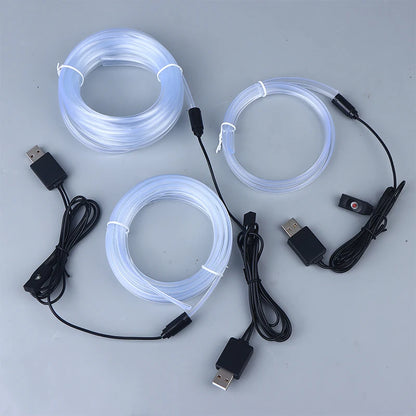 RGB Car Interior LED Light Strip Ambient Neon Invisible Light USB Fiber Optic Atmosphere Lamp Support Control Colorful
