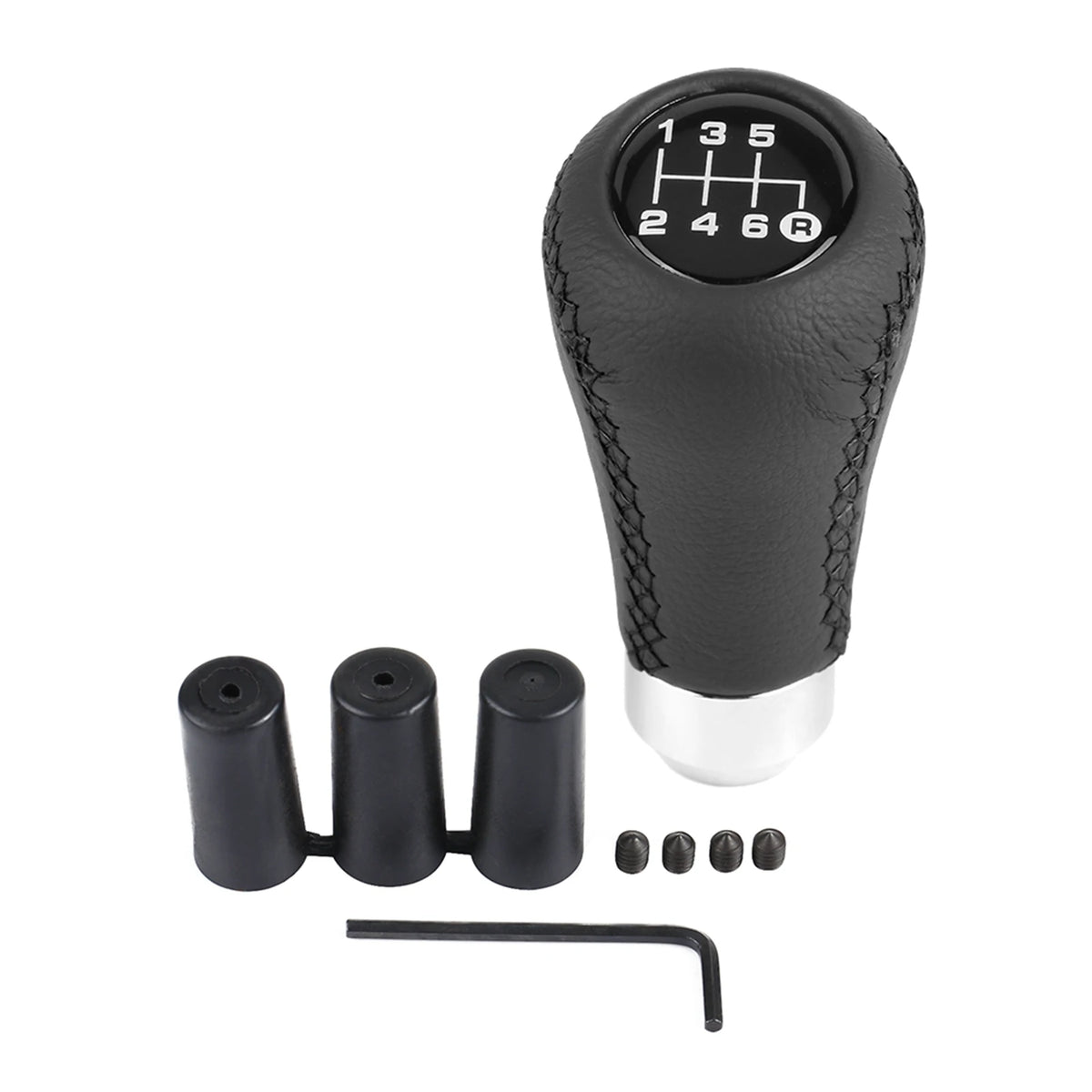 Car Vehicle 6 Speed Gear Shift Knob PU Shifter Stick with 3 Hoses 6 Speed Gear Shift Knob  Gear Shift Knob