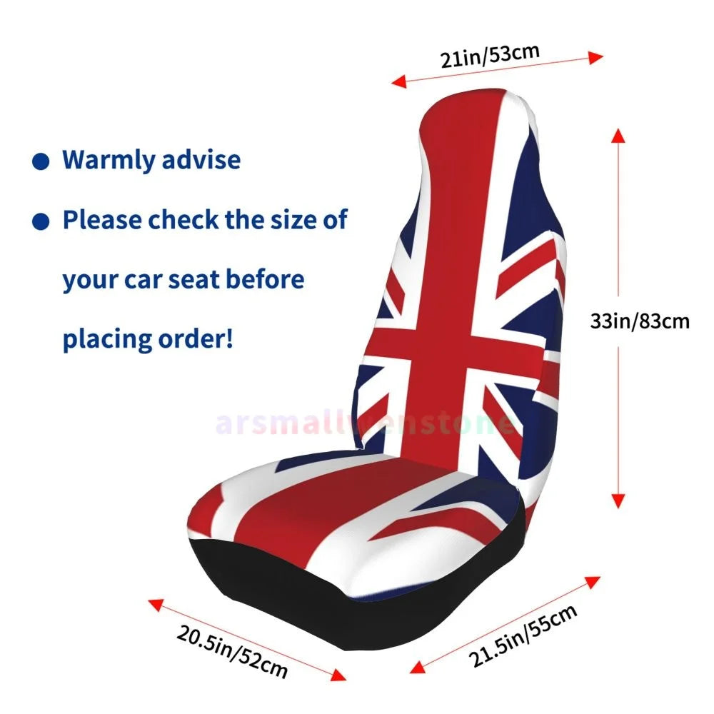 United Kingdom Flag Car Seat Cover 2PCS Front Car Seat Cover Seat Anti Fouling Protective Cover Cute Car Accessories