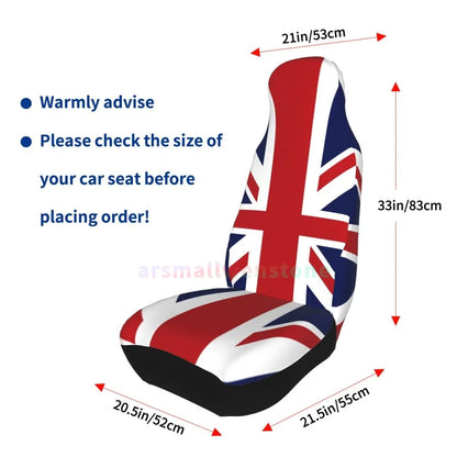 United Kingdom Flag Car Seat Cover 2PCS Front Car Seat Cover Seat Anti Fouling Protective Cover Cute Car Accessories