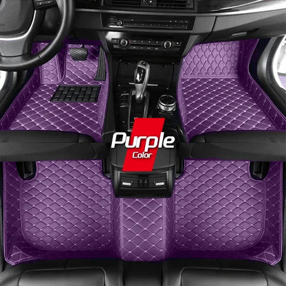 Car Mats Floor For Peugeot 5008 P87 2017~2023 7seat Luxury Leather Mat Car Floor Mats Universal Waterproof Cocho Car Accessories