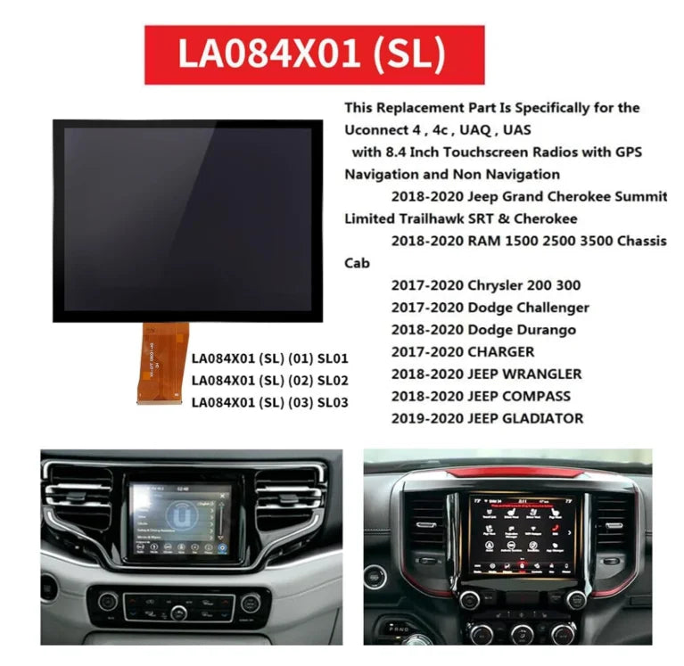 New 8.4" inch LA084X01-SL03 LCD screen display panel for LG LA084X01(SL)(03) Uconnect 4C UAQ 17-20 1 year warranty