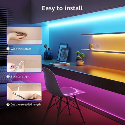 RGB LED Lights with Battery USB 5V LED Strip Lights IR Remote Control Flexible Ribbon Tape for Home Room TV Backlight Decor