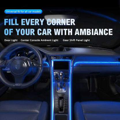 LED Ambient Light Car Interior Strip Light RGB Auto Environment Light APP Control Car Center Console Decoration Accessories