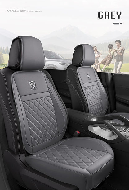 Karcle Nappa Leather Car Seat Cover Surround Bottom Car Seat Cover Full Set Durable Car Seat Protection Cushion Car Accessories
