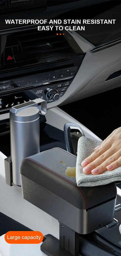 Car Armrest Box Center Console Storage Organizer Liftable Adjustable with Cup Holder Universal Fit Auto Interior Accessories