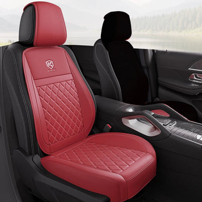 Karcle Nappa Leather Car Seat Cover Surround Bottom Car Seat Cover Full Set Durable Car Seat Protection Cushion Car Accessories
