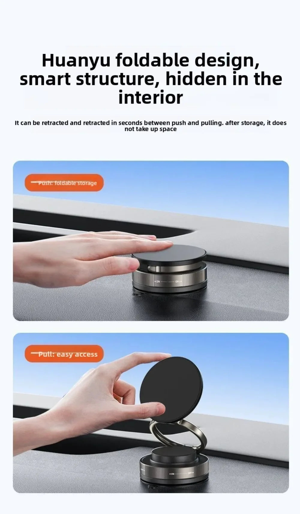 Magnetic Phone Holder for Car, 360° Rotatable, Foldable & Adjustable Magnetic Car Mount, , Compatible with iPhone & Other Phones