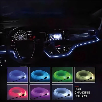 RGB Car Interior LED Light Strip Ambient Neon Invisible Light USB Fiber Optic Atmosphere Lamp Support Control Colorful