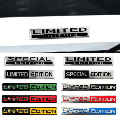 1 Pair 3D Aluminum Car Stickers Emblem Limited Edition Styling Badge Decals Auto Door Bumper Trunk Body Side Decor Accessories