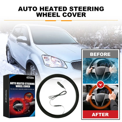 Winter Handle Cover Heated steering Wheel Cover 38cm Universal Warm Suede Car Steering Wheel Cover