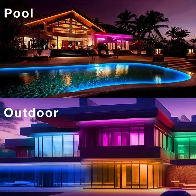 RGB Flexible LED Strip Lights USB Neon Rope Lights Remote App Control Music Sync Color Change Gaming Room Party Decor DIY Design
