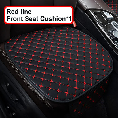 PU Leather Car Seat Cover Universal Minimalism Soft Seat Cushion Protective Cover with Storage Pocket Car Interior Accessories