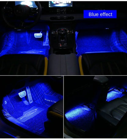 New Neon LED Car Interior Ambient Foot Strip Light Kit Accessories Backlight Remote App Music Control Auto RGB Decorative Lamps