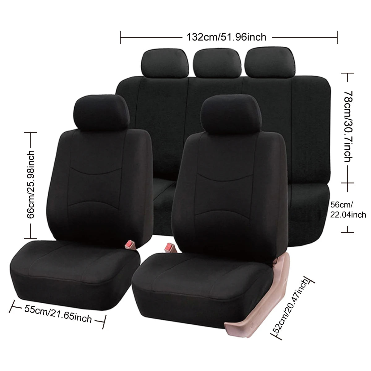 Four Seasons Fashion Universal 9 pcs Car Seat Cover Polyester Fabric Car Seat Cover