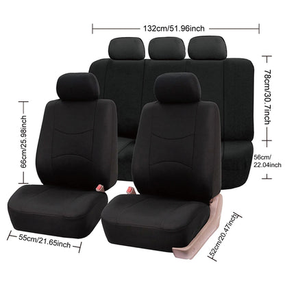 Four Seasons Fashion Universal 9 pcs Car Seat Cover Polyester Fabric Car Seat Cover