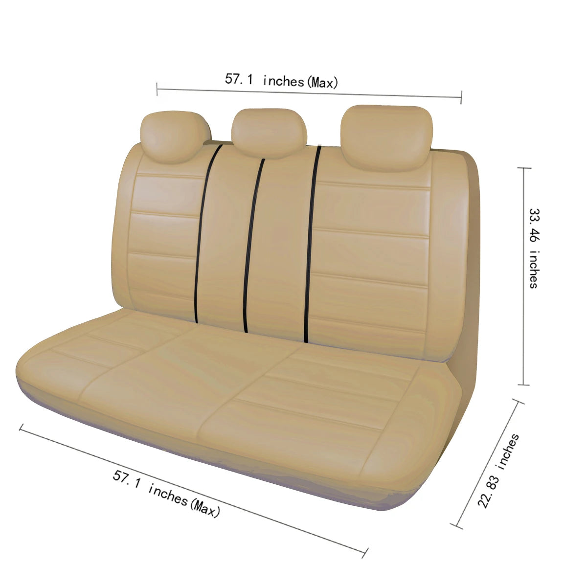 Lux Artificial PU Leather Car Seat Cover Universal Size Full Set Airbag Compatible Fit Most Cars