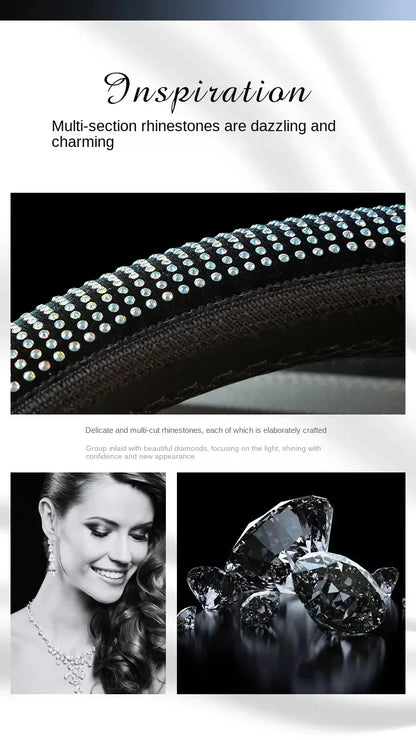 Crystal Car Steering Wheel Cover Bling Diamond Car Steering Wheel Cover RhinestonesAuto Interior Decoration Accessories