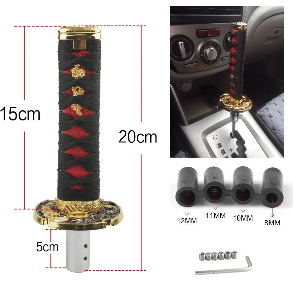 Universal Car Gear Shift Knob Katana Samurai Sword Shift Knob Aluminum Shifter Lever With Adapters Gear Shift Knob 10/15/26cm